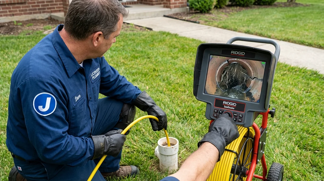 Sewer camera inspection being performed by Johns Plumbing LLC in Schaumburg